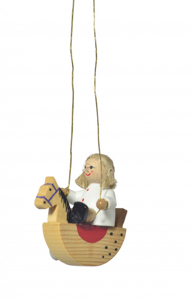 Baumbehang "Puppe auf Schaukelpferd" (Auslauf)