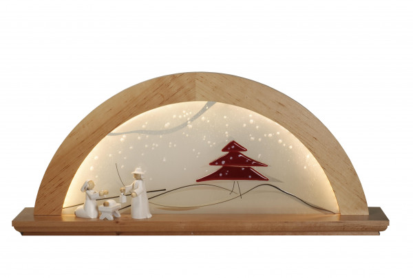 Lichterbogen Erle natur, Tanne rot, LED